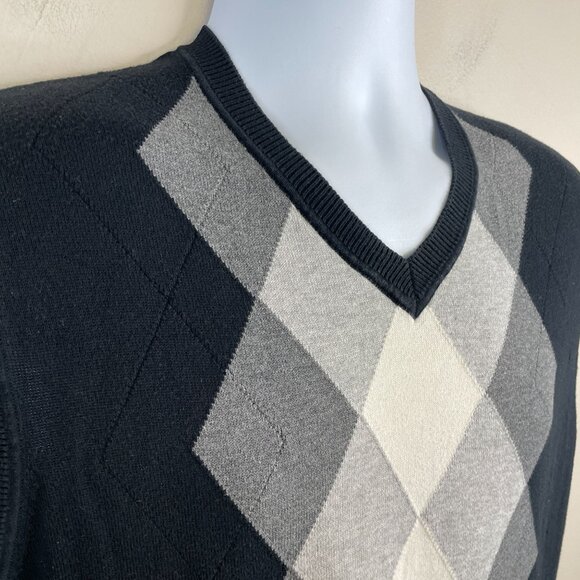 Vintage Mens Old Money Argyle Preppy Sweater Vest Large Ivy League Neutral Layer - Picture 6 of 10